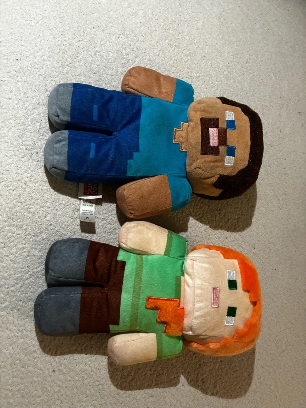 Plush Character Set - Blue and Green Pixel Friends - Kids Accessories